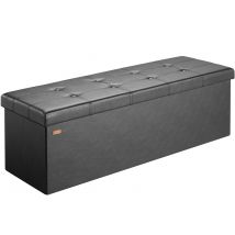 Sitzbank Schwarz 115x38x38cm mit Stauraum faltbar