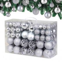 Weihnachtsbaumkugeln Silber 100-tlg