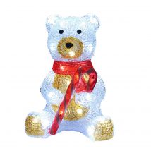 LED Acryl Figur Weihnachten Teddy sitzend