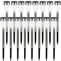 LED Solarleuchte 16er-Set Edelstahl