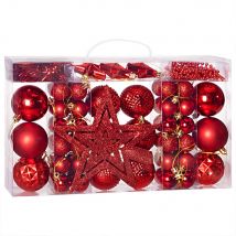 Weihnachtsbaumkugeln Rot 66-tlg