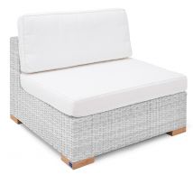Polyrattan Mittel-Modul Havanna Weiß/Grau