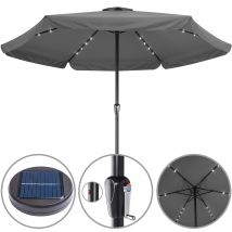 LED Solar Sonnenschirm Athen Anthrazit Ø330cm UV-Schutz 80+