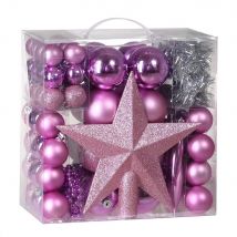 Weihnachtsbaumkugeln Rosa 77-tlg