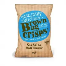Brown Bag Crisps - Sea Salt &amp; Malt Vinegar 40g