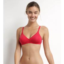 DIM Soutien-gorge triangle sans armature en coton Rouge Dim Daily