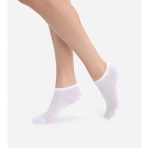 DIM Lot de 2 socquettes invisibles blanches Light Coton Femme