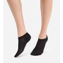 DIM Lot de 2 socquettes invisibles noires Light Coton Femme