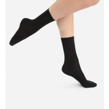 DIM Chaussettes unies noires en laine douce Femme