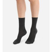 DIM Chaussettes unies anthracite en laine douce Femme