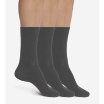 DIM Lot de 3 paires de chaussettes homme Anthracite Dim Coton Confort