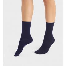DIM Lot de 2 paires de chaussettes femme en viscose Bleu Marine Dim Bambou