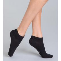 DIM Lot de 2 socquettes courtes noires en coton Femme