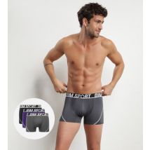 DIM Lot de 3 boxers homme microfibre thermorégulateur Violet Dim Sport