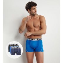 DIM Lot de 3 boxers homme microfibre thermorégulateur Bleu Dim Sport