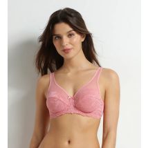 DIM Soutien-gorge emboîtant rose en dentelle Generous Essentiel