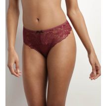DIM Slip femme en dentelle et microfibre Rubis Foncé Generous Essentiel