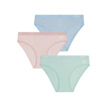 DIM Lot de 3 culottes fille coton stretch Pastel et cœur Les Pockets