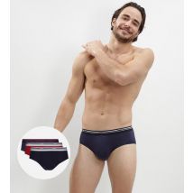 DIM Lot de 3 slips rouge et bleu pour homme Classic Colors