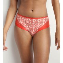 DIM Slip femme en microfibre et tulle Rouge à fleurs Generous