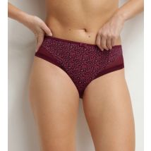 DIM Culotte femme microfibre et tulle rouge marron Dim Generous