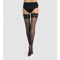 Bas autofixant semi-opaque noir jarretière dentelle Dim Up Sexy 25D - Féminin - Taille 3