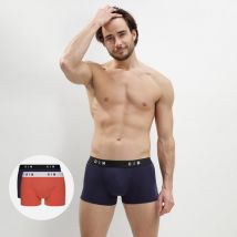 DIM Lot de 2 boxers homme coton stretch Roux Bleu Denim Dim Originals
