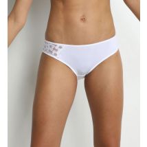 DIM Culotte blanche en microfibre Generous Broderie