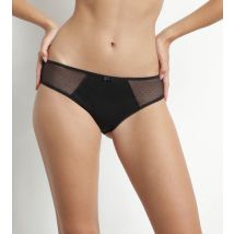 Culotte femme coton bio et tulle plumetis Noire Generous Dim - Féminin - Taille 44