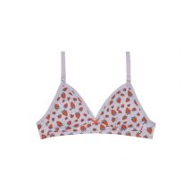 DIM Soutien-gorge triangle coton stretch sans armature Fraises Les Pockets