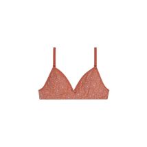 DIM Soutien-gorge fille coton stretch Ocre à fleurs Les Pockets