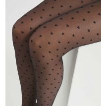 DIM Collant femme voile transparent à cœurs multiples Noir 19D Dim Style