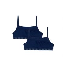 DIM Lot de 2 brassières fille en coton bio Bleu Marine Dim Skin Care