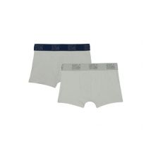 DIM Lot de 2 boxers garçon en coton bio Gris Bleu Dim Skin Care