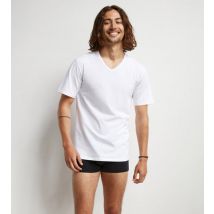 Lot de 2 Tshirts homme thermorégulateur en coton blanc col V Regul Activ - Masculin - Taille S