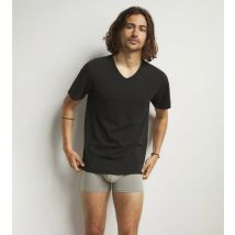 Lot de 2 Tshirts homme thermorégulateur en coton noir col V Regul Activ - Masculin - Taille M