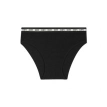 DIM Slip pour fille en tissu côtelé Noir à ceinture beige Dim Icons