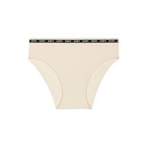DIM Slip pour fille en tissu côtelé Beige à ceinture noire Dim Icons