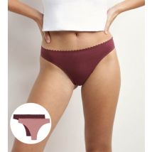 DIM Lot de 2 tangas femme Rose et Rubis Body Touch Easy