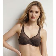 DIM Soutien-gorge emboitant en tulle Chocolat et zébrures or Dim Generous