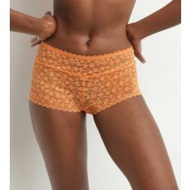 DIM Shorty pour femme en dentelle florale orange Daisy Lace