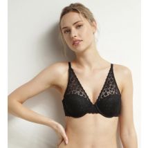 DIM Soutien-gorge foulard pour femme en dentelle florale Noire Daisy Lace
