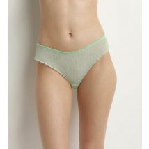 DIM Culotte midi en tulle transparent Vert à pois lurex Dim Shiny Mesh