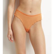 Tanga bloomer en tulle translucide Orange et pois Lurex Dim Shiny Mesh - Féminin - Taille M