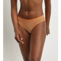 DIM Culotte midi en tulle transparent et pois lurex Orange Dim Shiny Mesh
