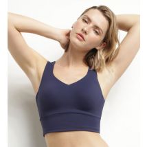 DIM Brassière longue en microfibre sculptante Bleu Nuit Dim Move