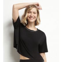 DIM T-shirt de sport femme en viscose noire avec dos ouvert Dim Move