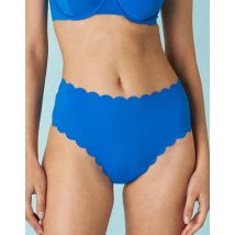 DIM Bas de maillot de bain taille haute Scallop en microfibre bleu électrique