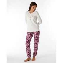 Lovable Pyjama long serafino en jersey ivoire pour femme