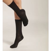 DIM Chaussettes femme en viscose noire effet gaufré Dim Style